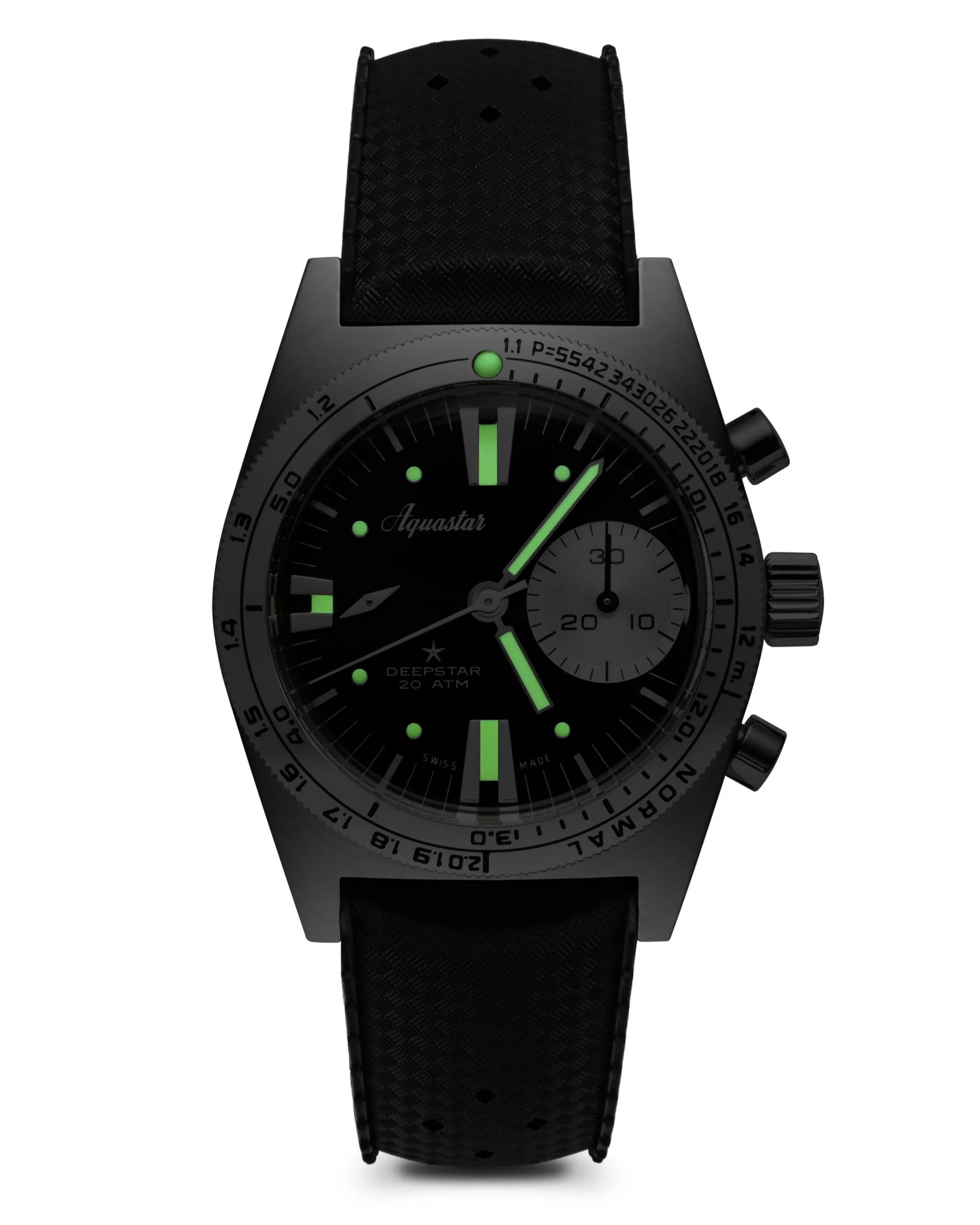 Aquastar Deepstar III Chronograph (Manual Wind), studio photograph 6 of 32