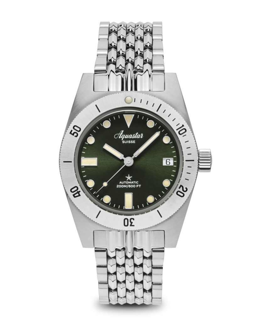 Aquastar Model 60 Greenwich EDITION MKII, Aquastar Schweizer Taucheruhr, Studioaufnahme