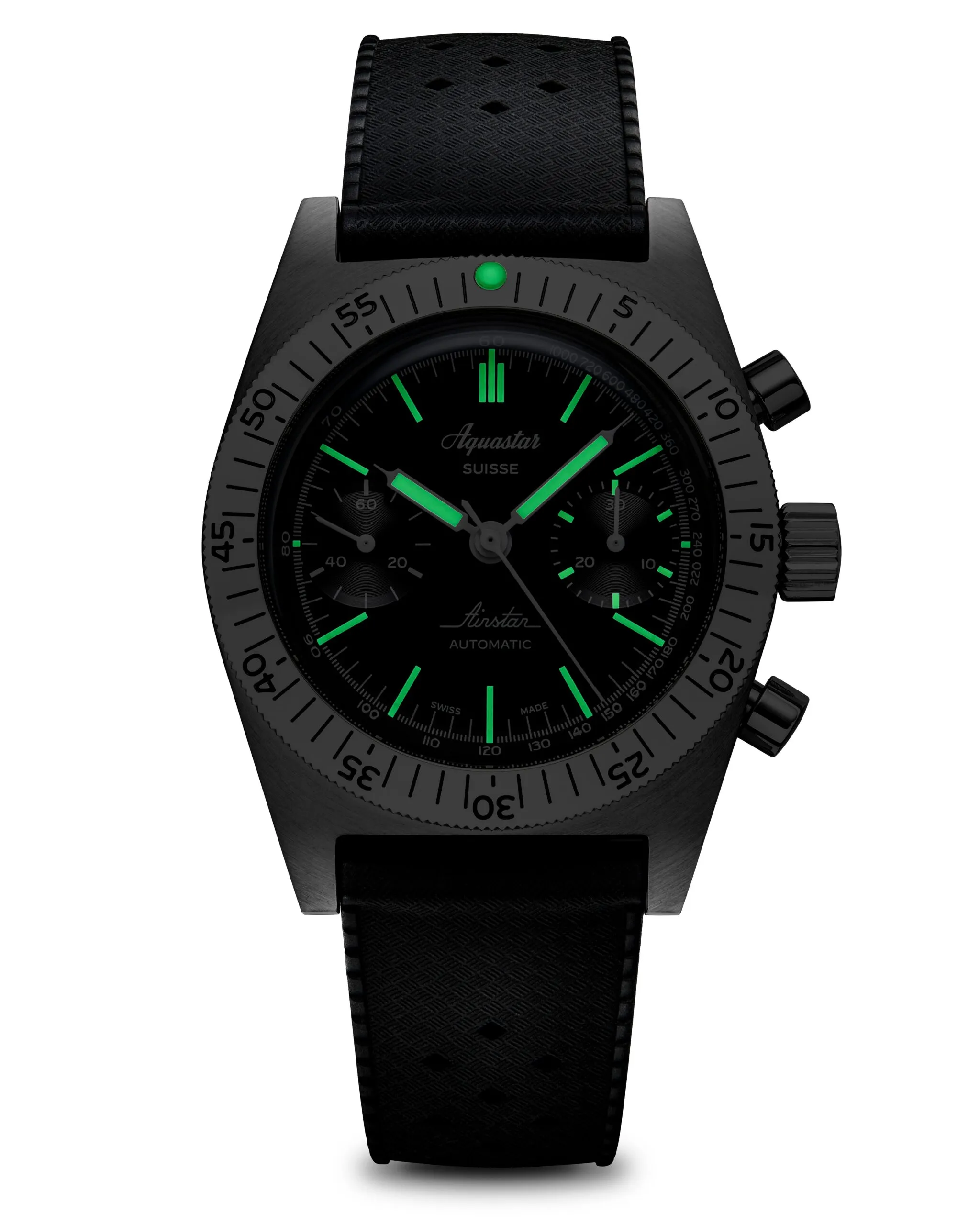 Aquastar Airstar Chronograph SS, 60th Anniversary Re-Edition, studio photograph 3 of 16