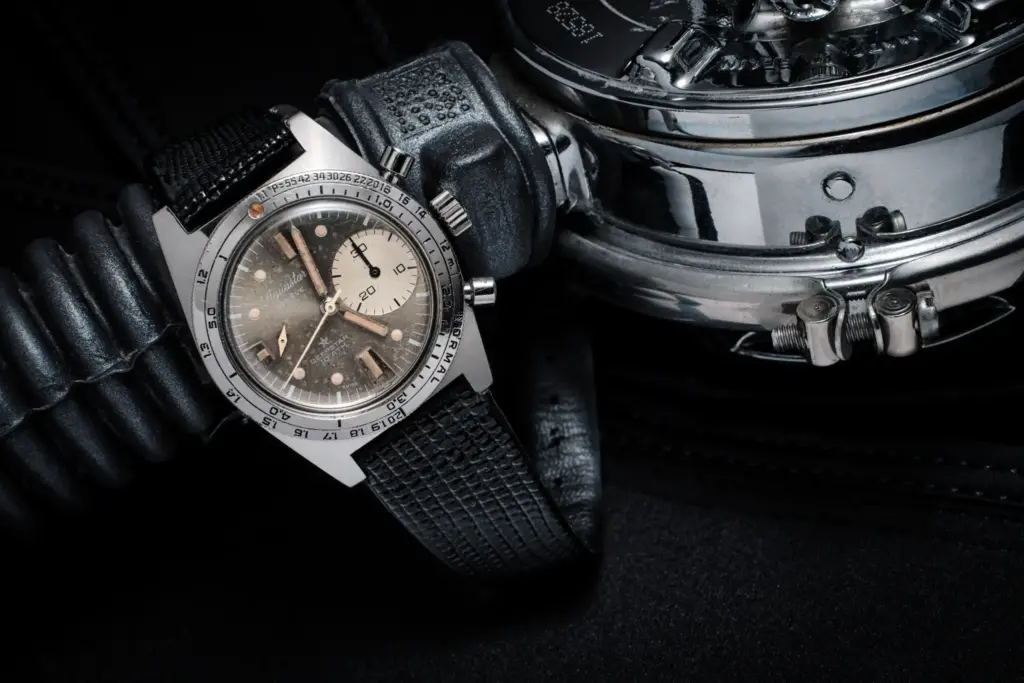Vintage Aquastar Deepstar with the 1964 no-decompression bezel