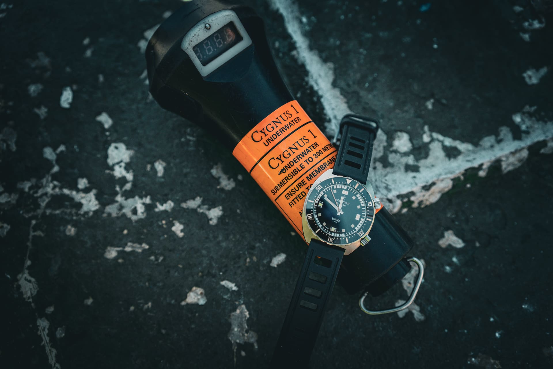 Aquastar Benthos Professional, worn by a working diver
