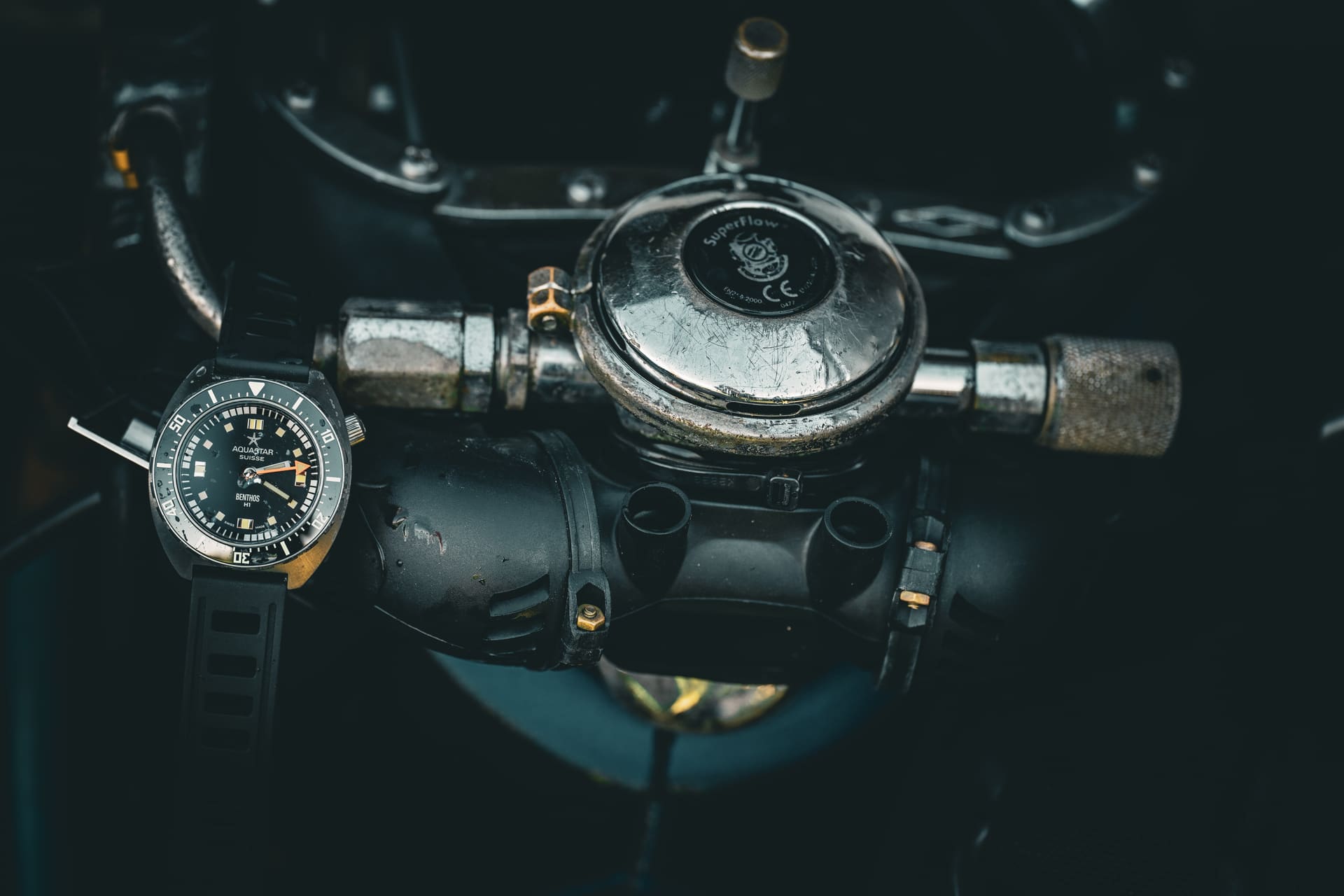 Aquastar Benthos H1, worn by a working diver