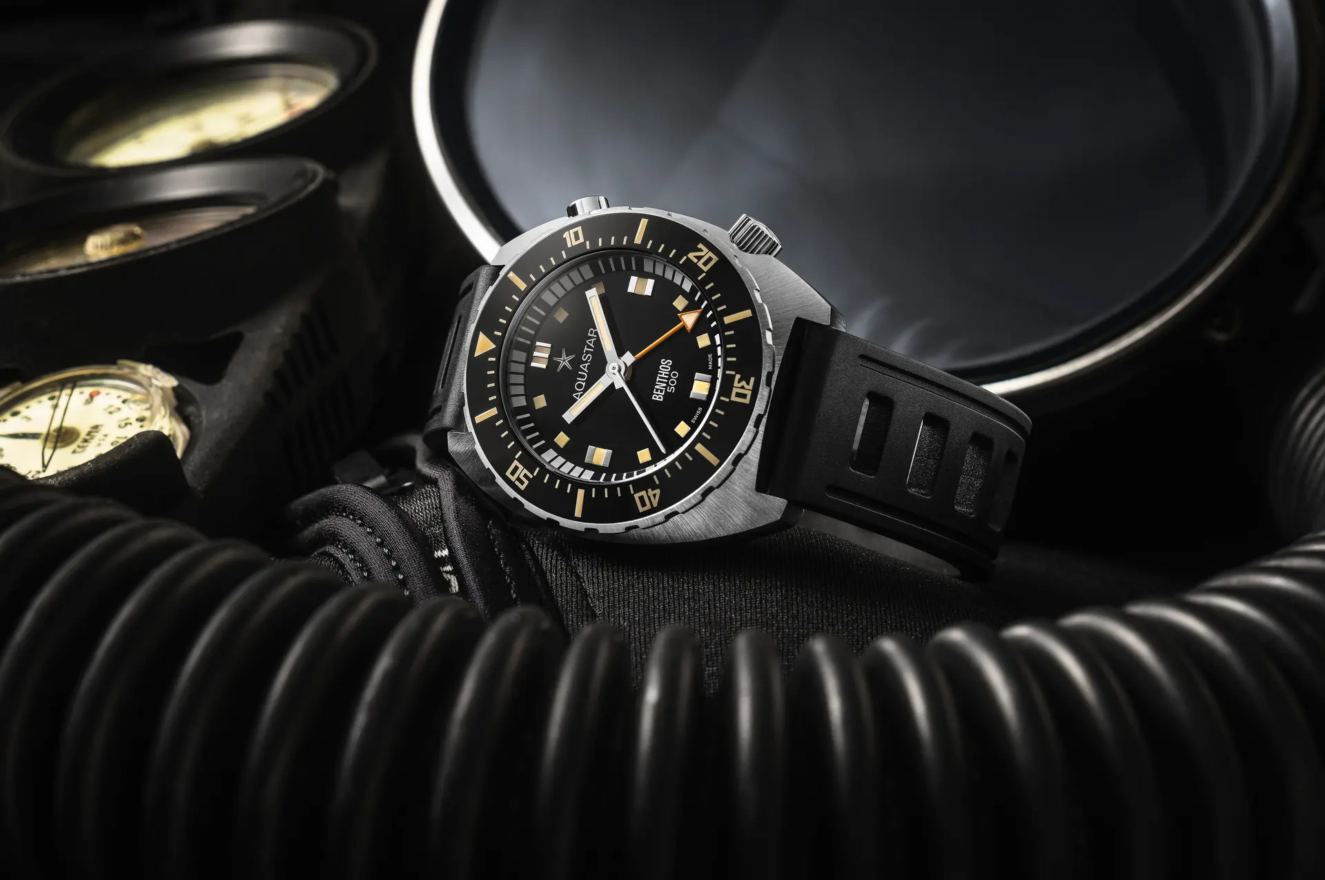 Aquastar Benthos 500 II Founder's Edition, Aquastar Schweizer Taucheruhr in ihrem Element