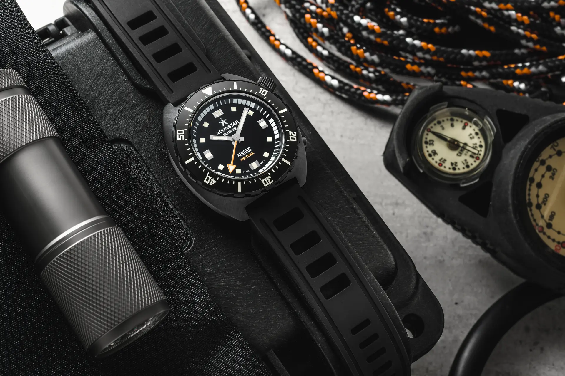Benthos Professional, Aquastar Swiss dive watch in its element