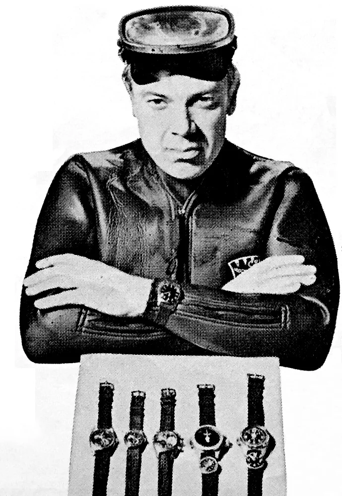 1957 年 Aquastar 创始人 Frédéric Robert,出现在早期 Aquastar 宣传照中