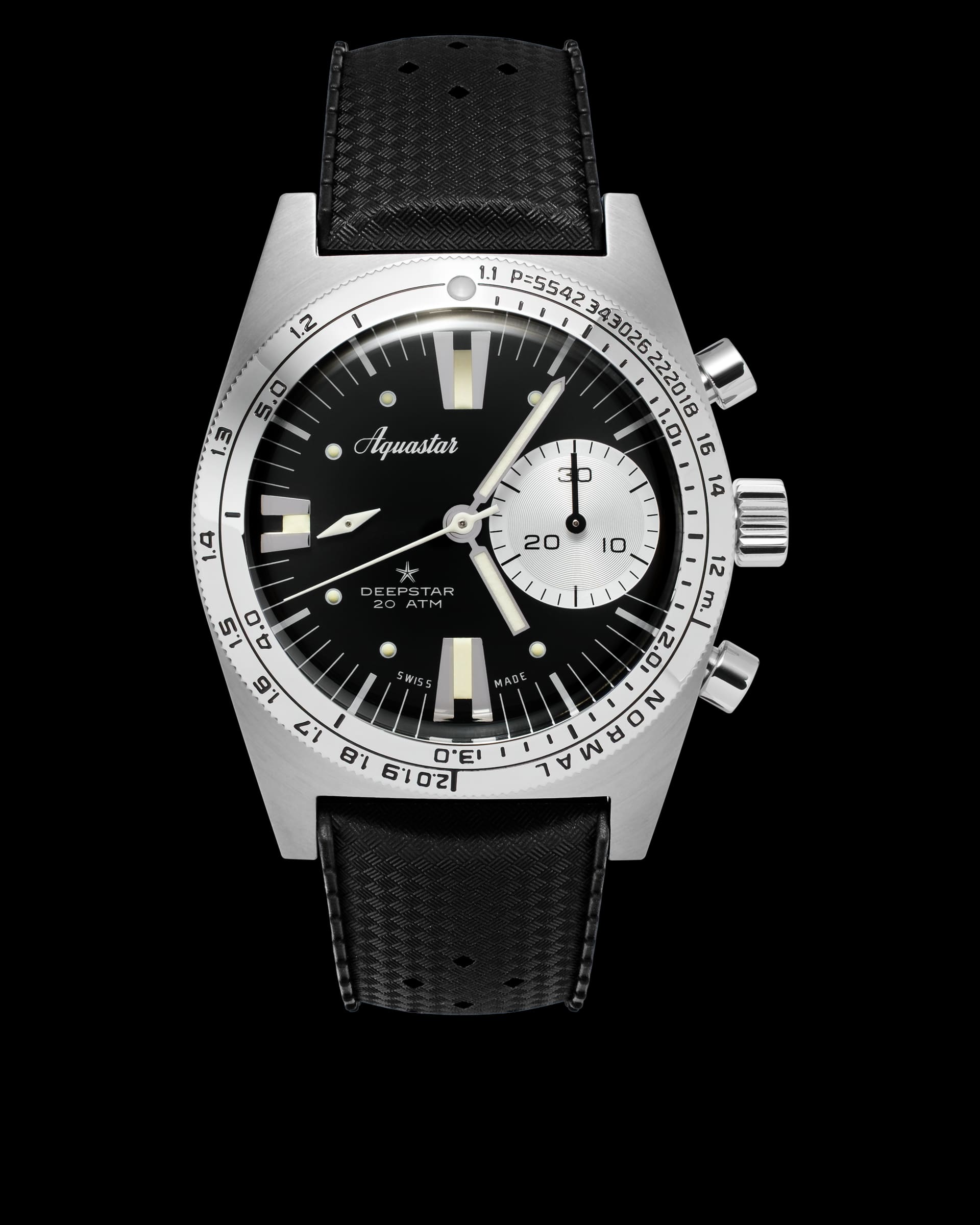 Aquastar Deepstar III Chronograph (Manual Wind), studio photograph 29 of 32
