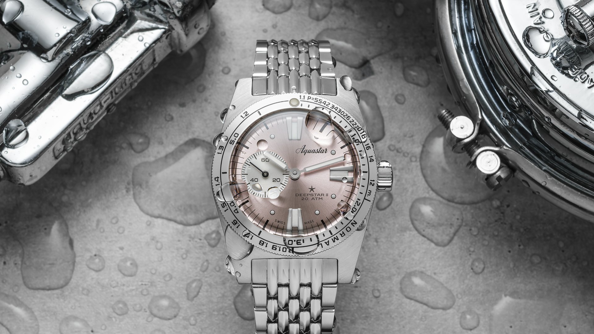 Aquastar Deepstar II on BOR bracelet with vintage dive gear