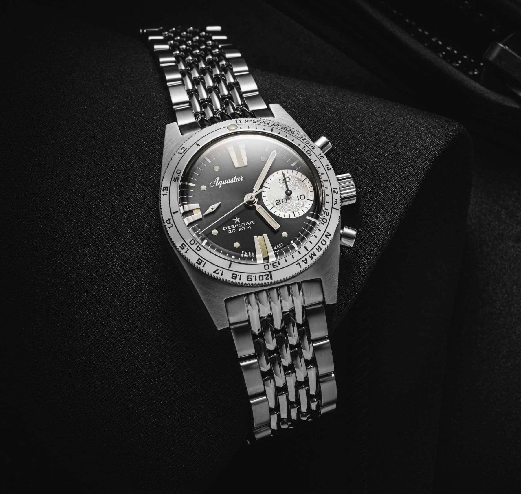 Aquastar Deepstar II chronograph on stainless steel BOR bracelet