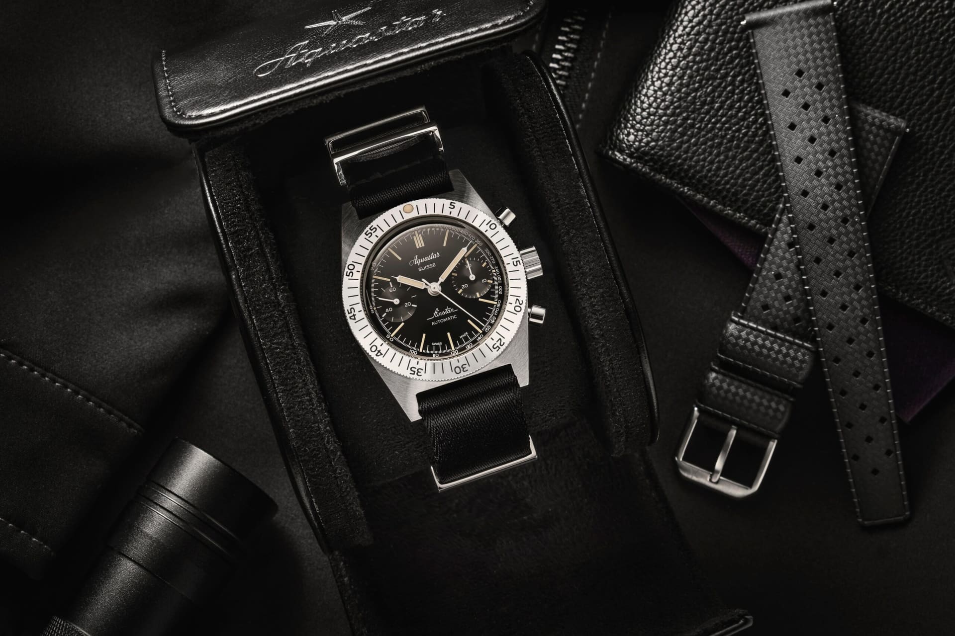 Aquastar Airstar 60th anniversary chronograph, pilot's NATO strap